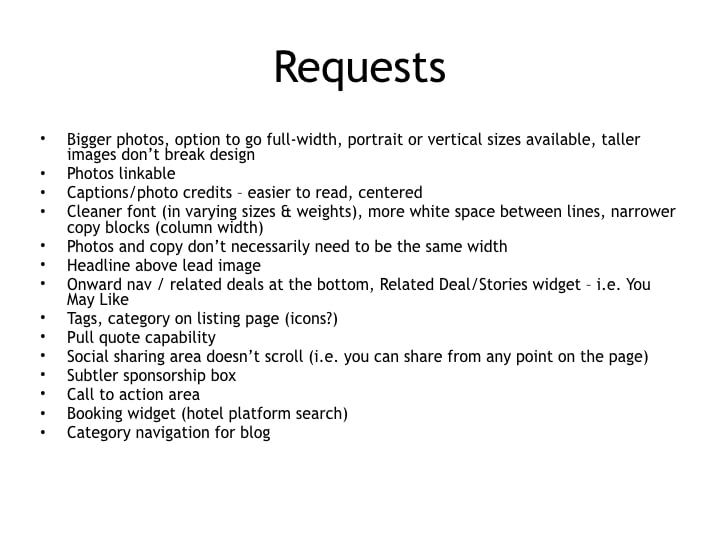 Stakeholder requests